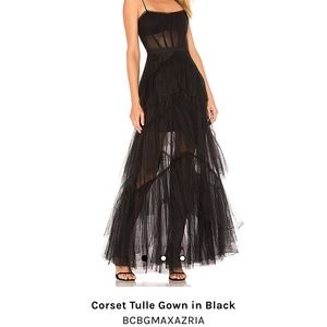 BCBGMaxAzria Corset Tulle Gown